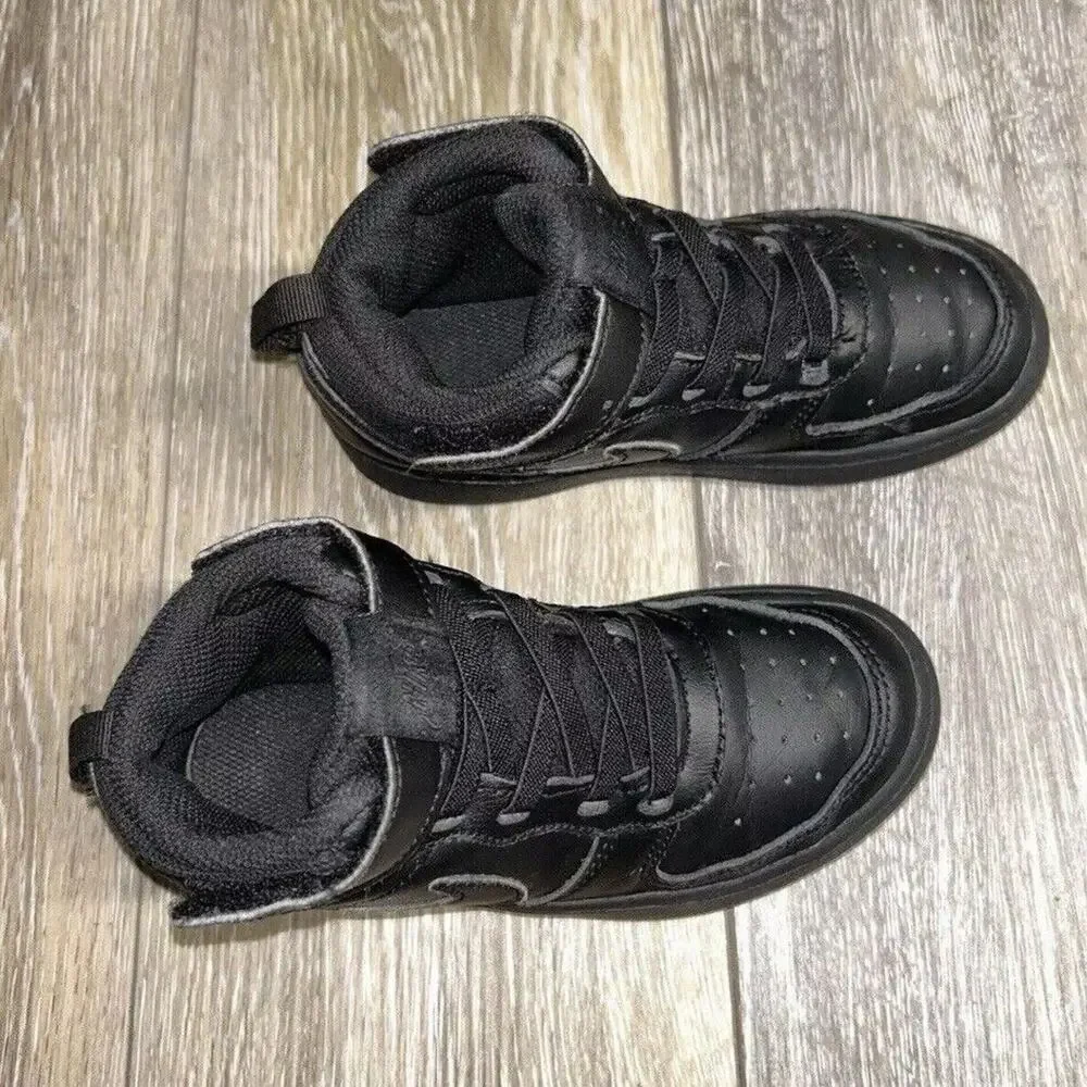 Nike Court Borough Mid 2 Toddler Youth Size 10C Black CD7784-001 Sneaker Shoes